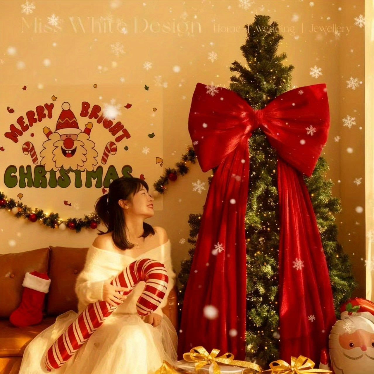 Vianočná mašľa – elegantná červená a zlatá