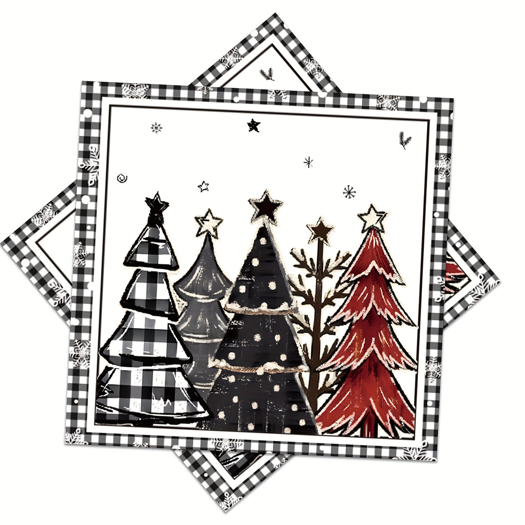 Vianočné servítky – čierno-biele