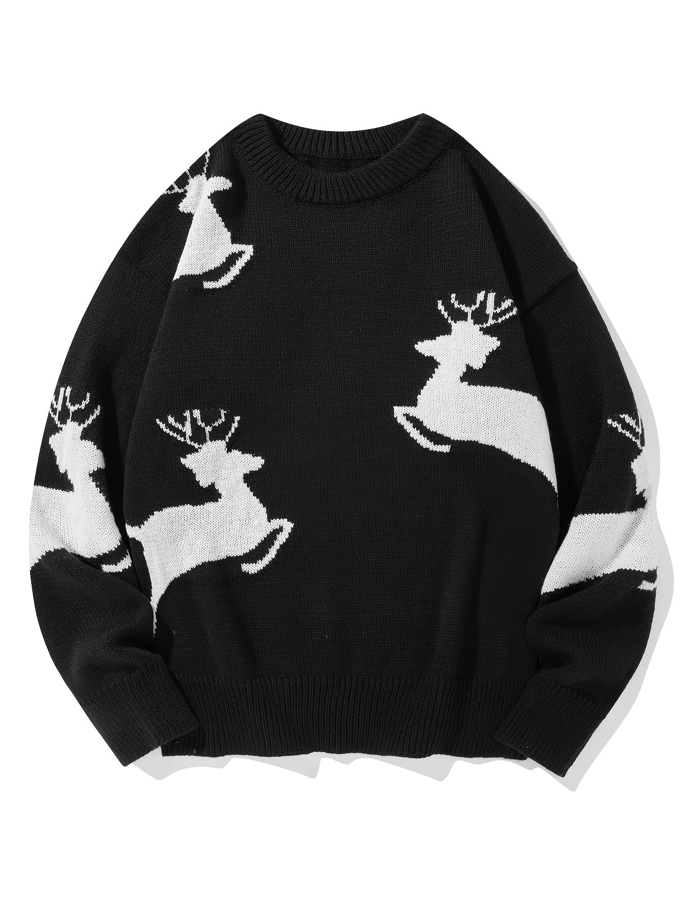 Sveter s kresleným jeleňom – červený