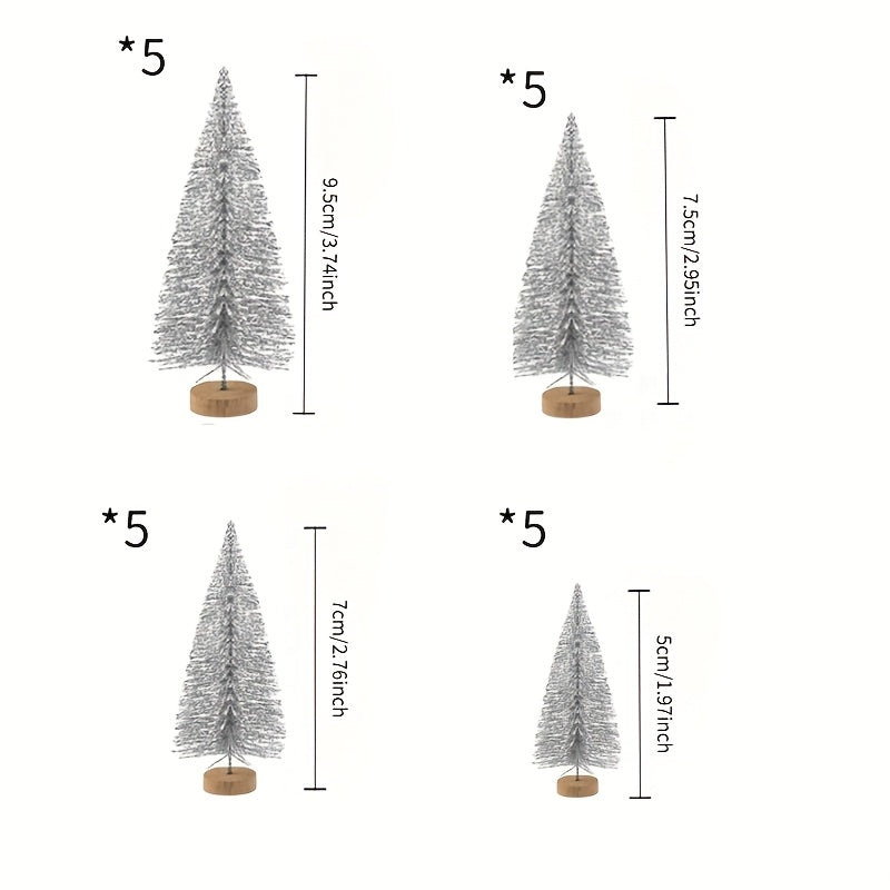 Mini Vianočné stromčeky – strieborné