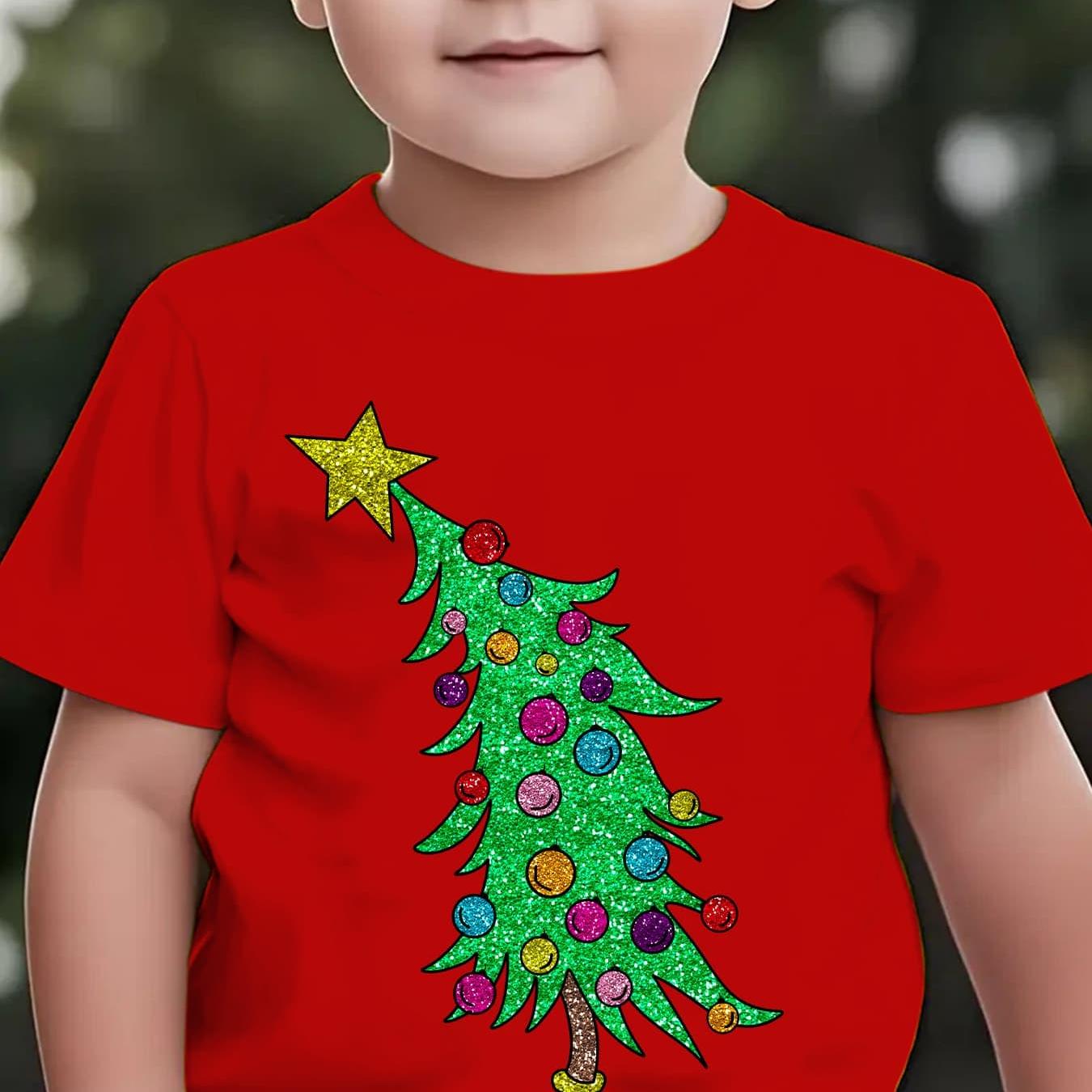 Tričko s vianočným stromčekom – béžové