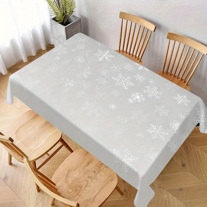 Obrus – snehové vločky na šedom pozadí