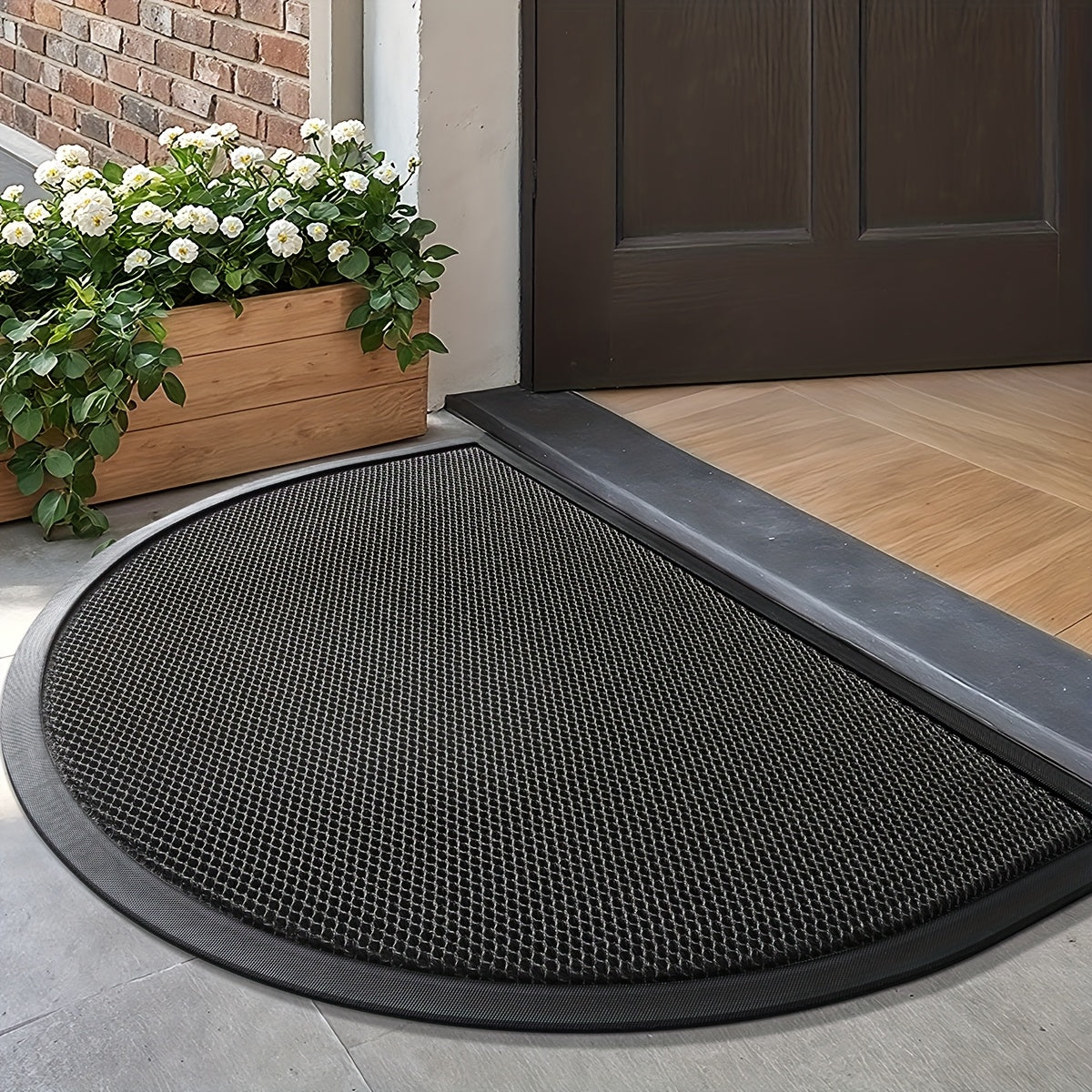 Polkruhová rohožka – čierna