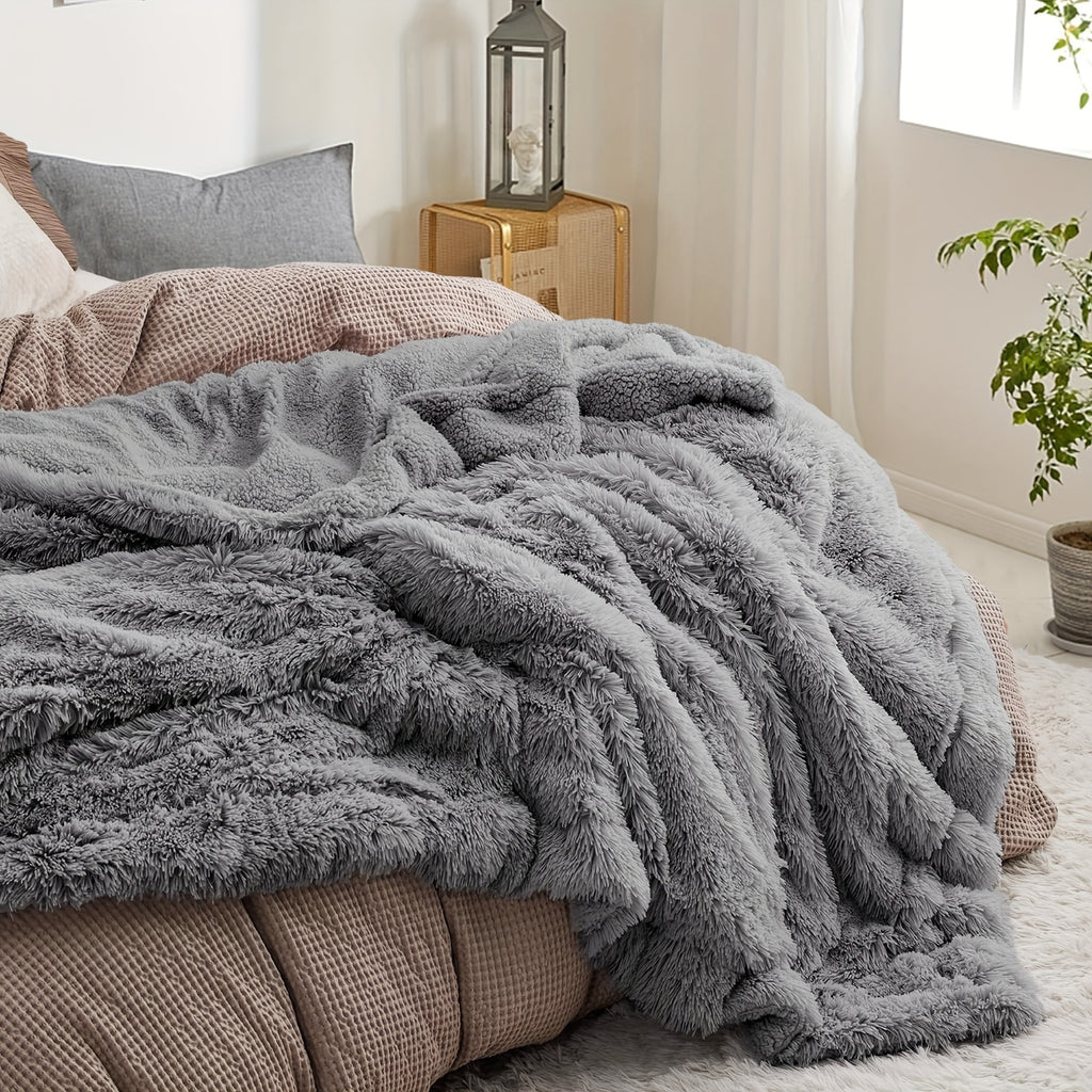 Luxusná ultra-mäkká umelá kožušina – sivá