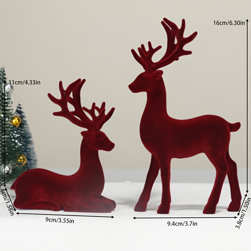 Súprava červených plyšových sobov