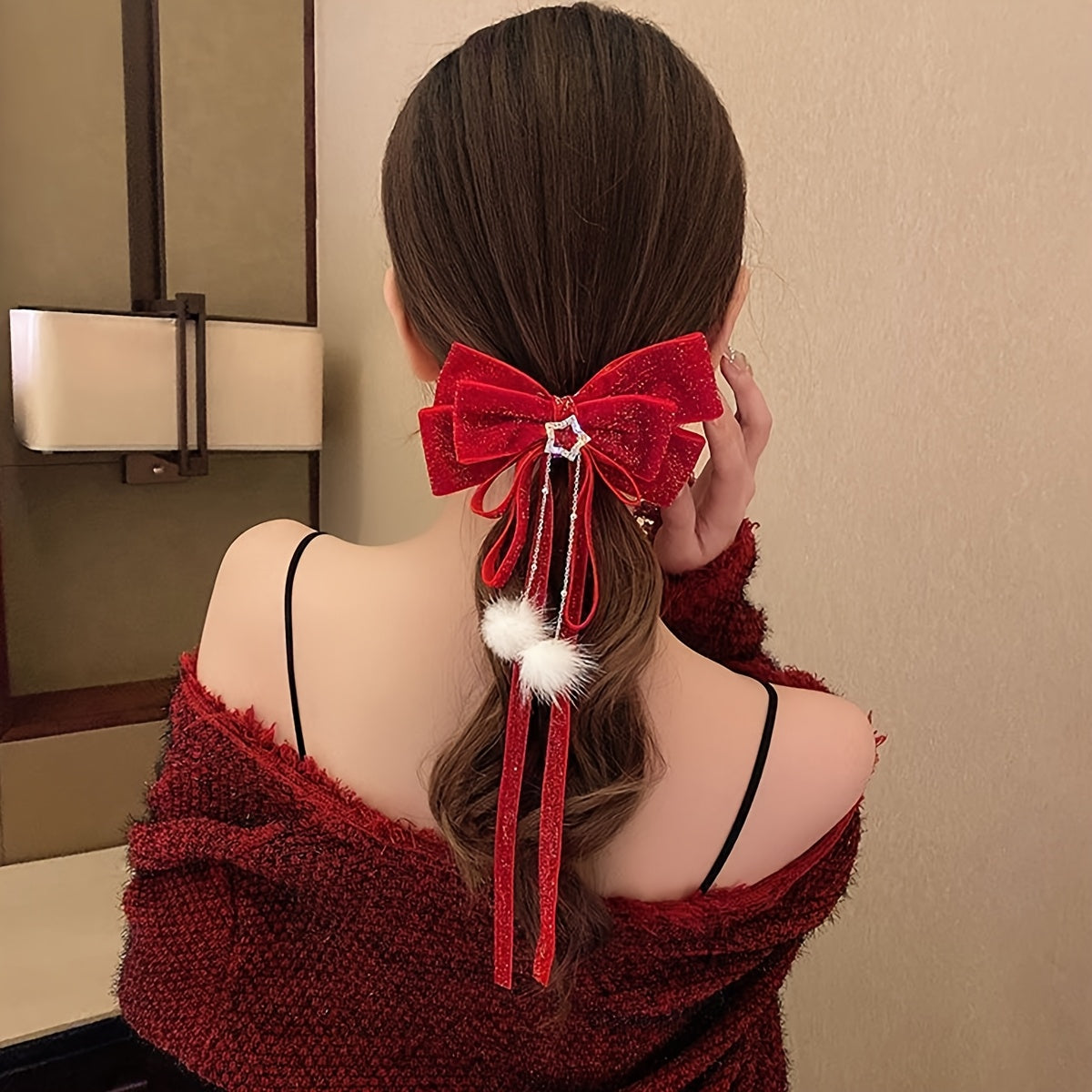 Sponka do vlasov – červená