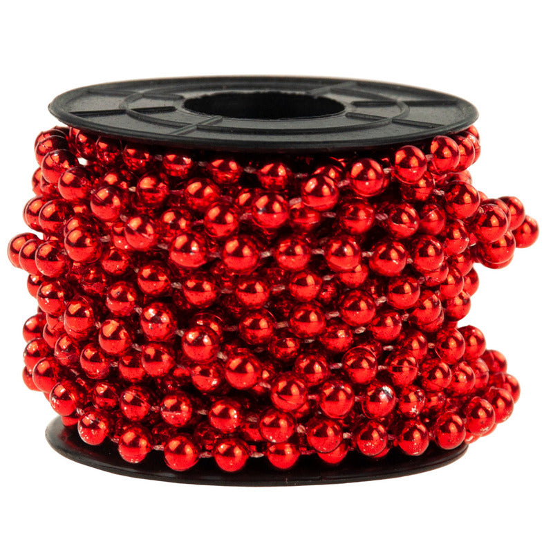 Vianočný korálkový reťazec – červený