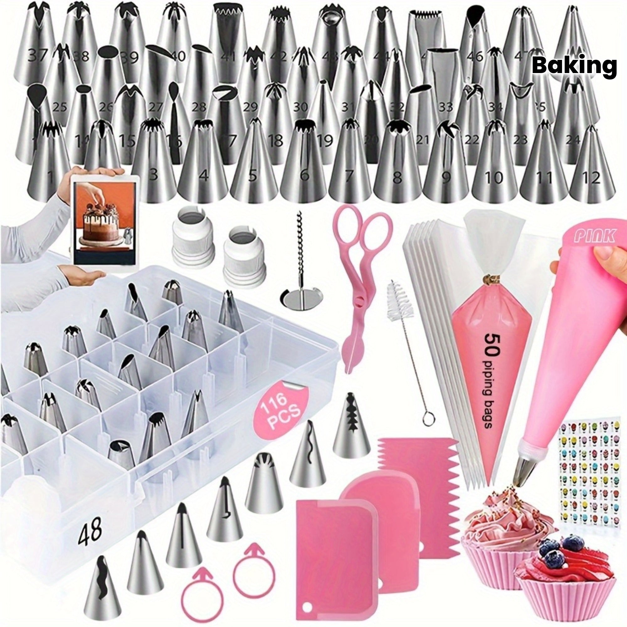 Súprava na zdobenie vianočných koláčikov – 116 kusov