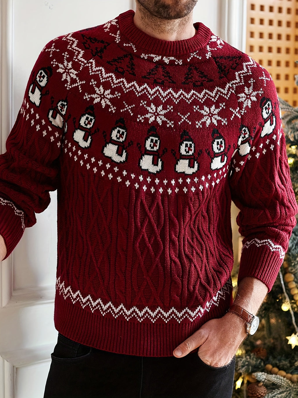 Vianočný sveter pre mužov – červený