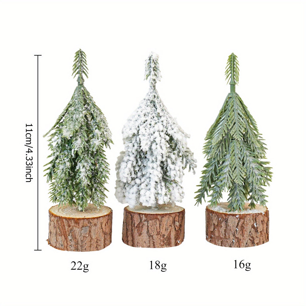 Mini umelé céderové vianočné stromčeky – 3ks