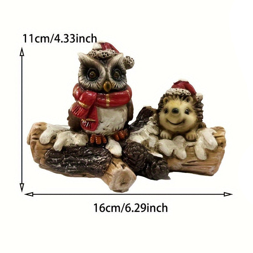 Vianočné figúrky – sova a ježko