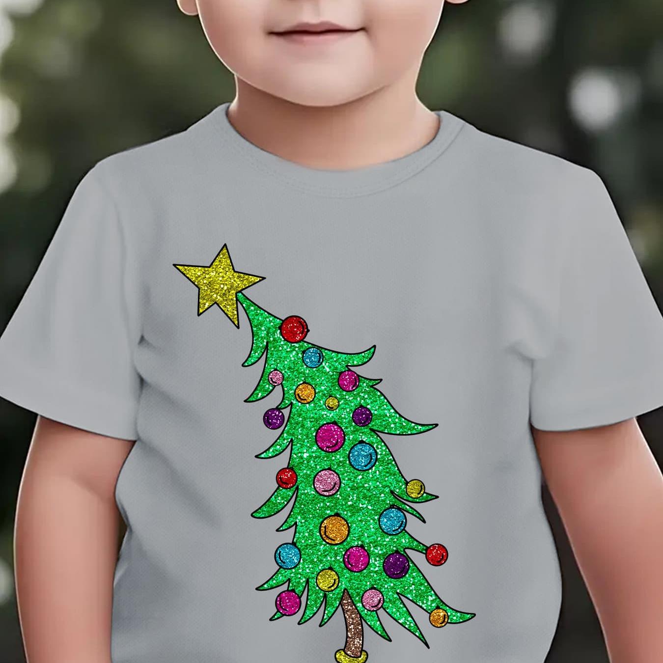 Tričko s vianočným stromčekom – béžové