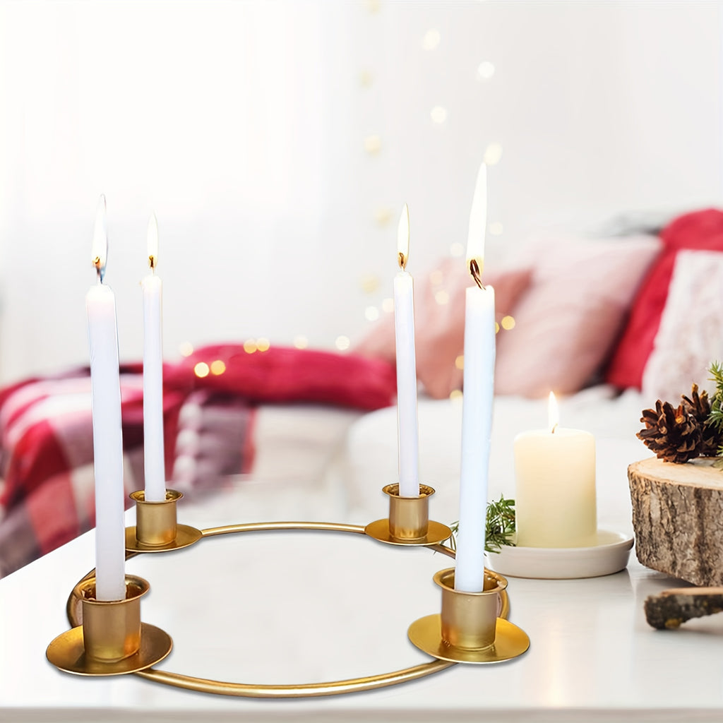 Svietnik na adventný veniec – zlatý