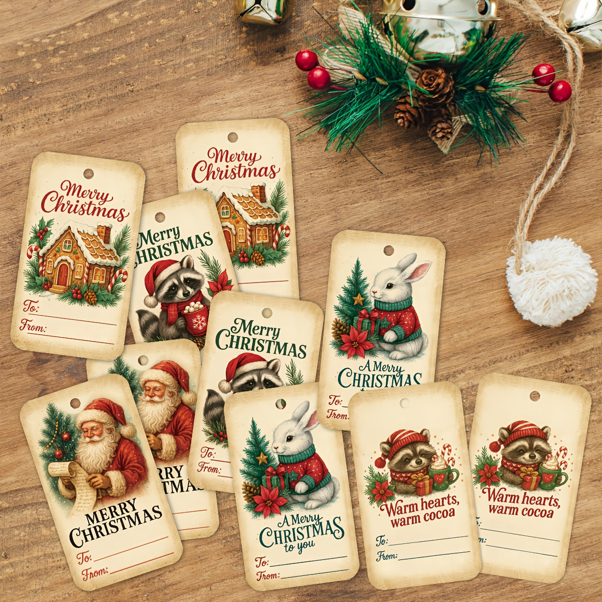 Vianočné darčekové štítky – 50ks