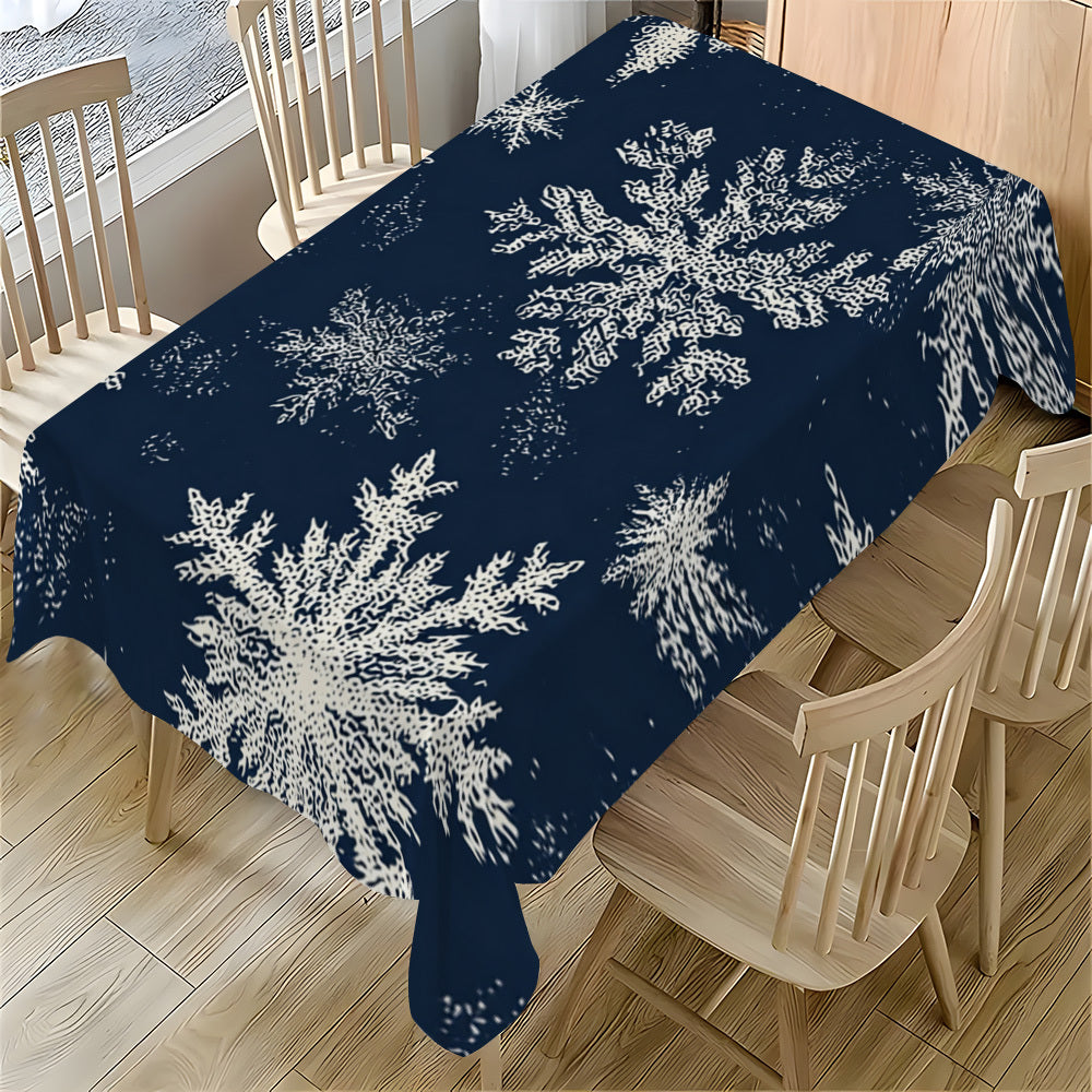 Obrus – modro-biely snehový vzor