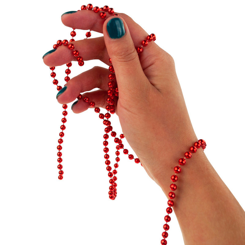 Vianočný korálkový reťazec – červený