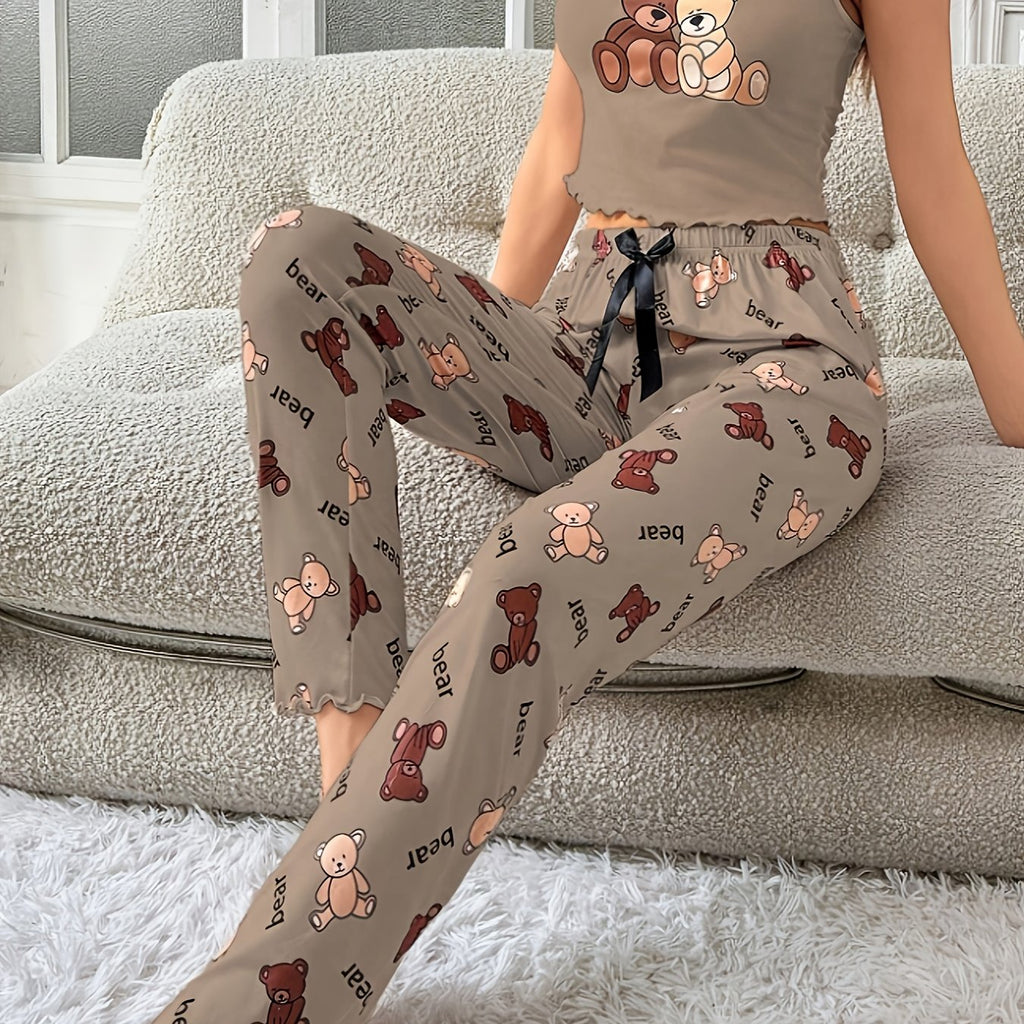 Pyžamo pre páry – potlačou medvedík