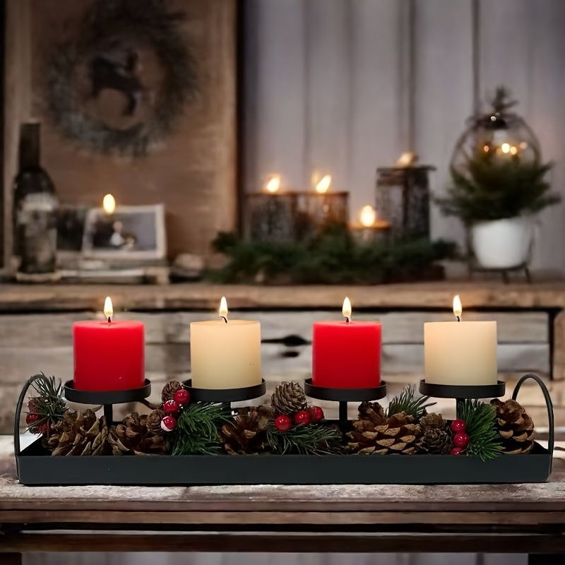 Držiak na sviečky – čierny