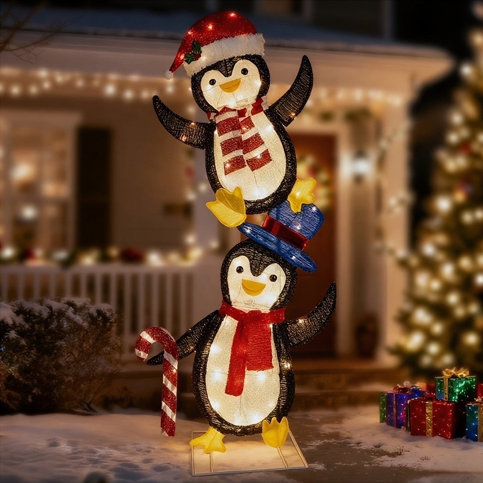 Vianočné svetielka – tučniaky