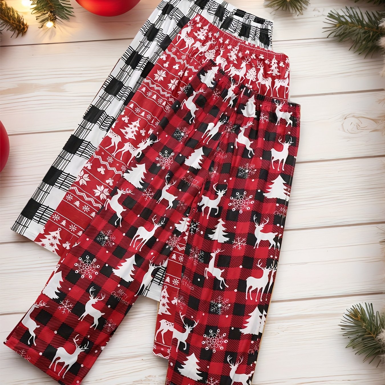 Vianočné nohavice – červené a biele