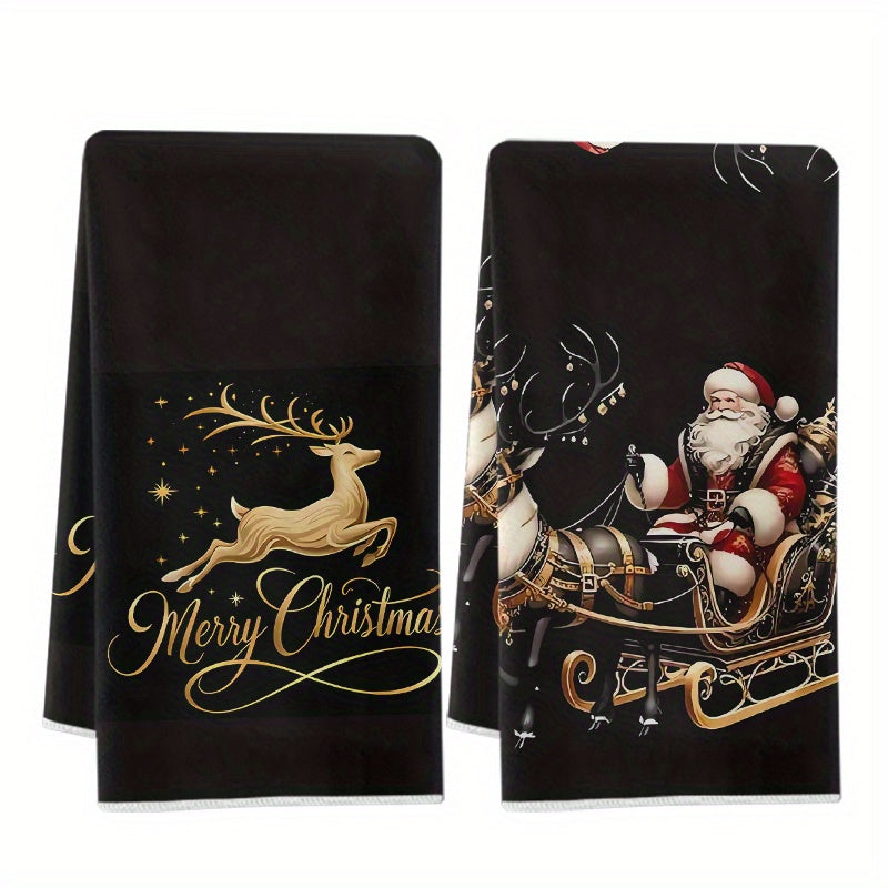 Utierky – čierne s motívom Santa Clausa