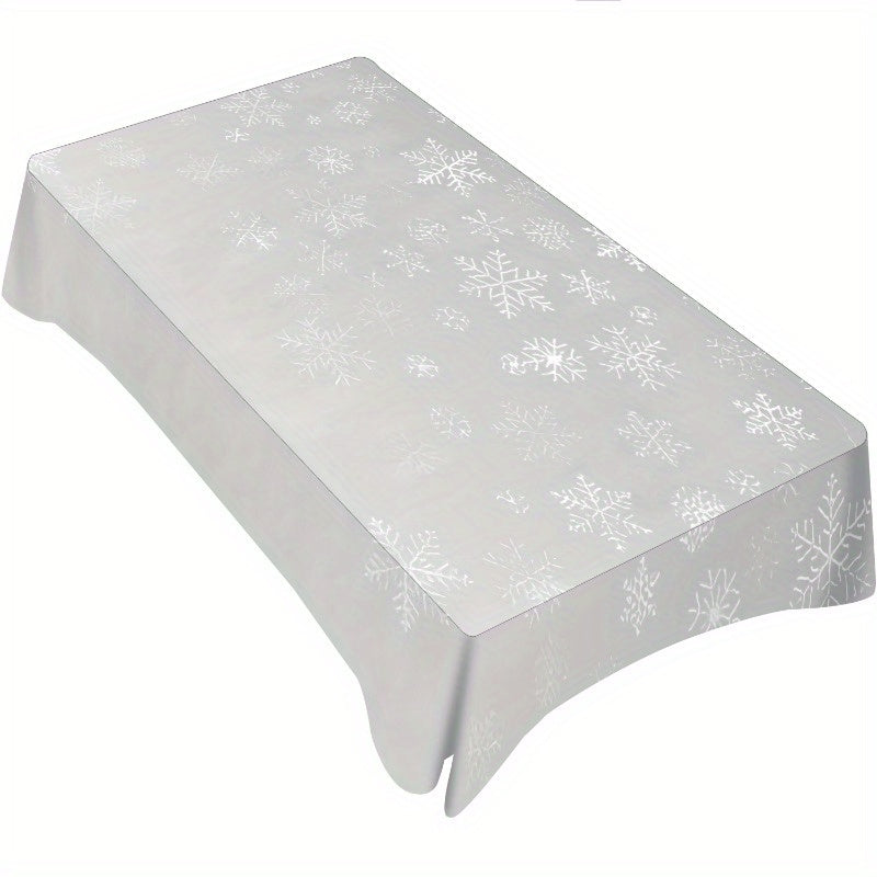 Obrus – snehové vločky na šedom pozadí