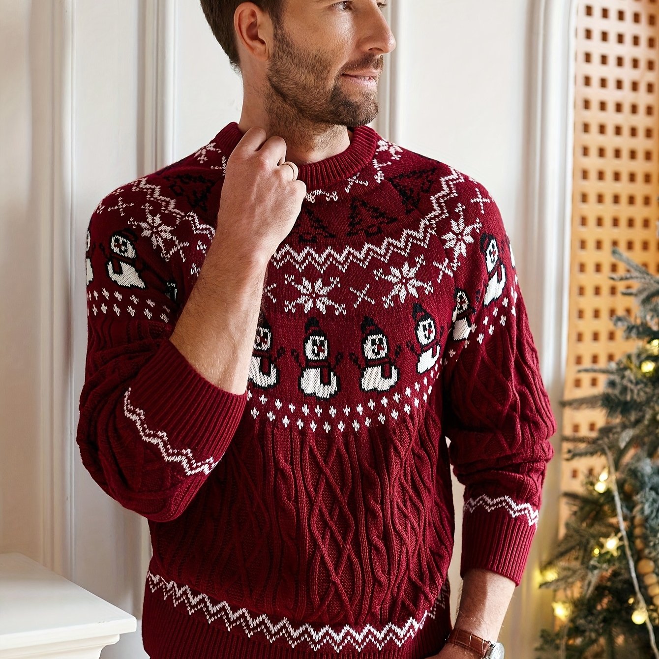 Vianočný sveter pre mužov – červený