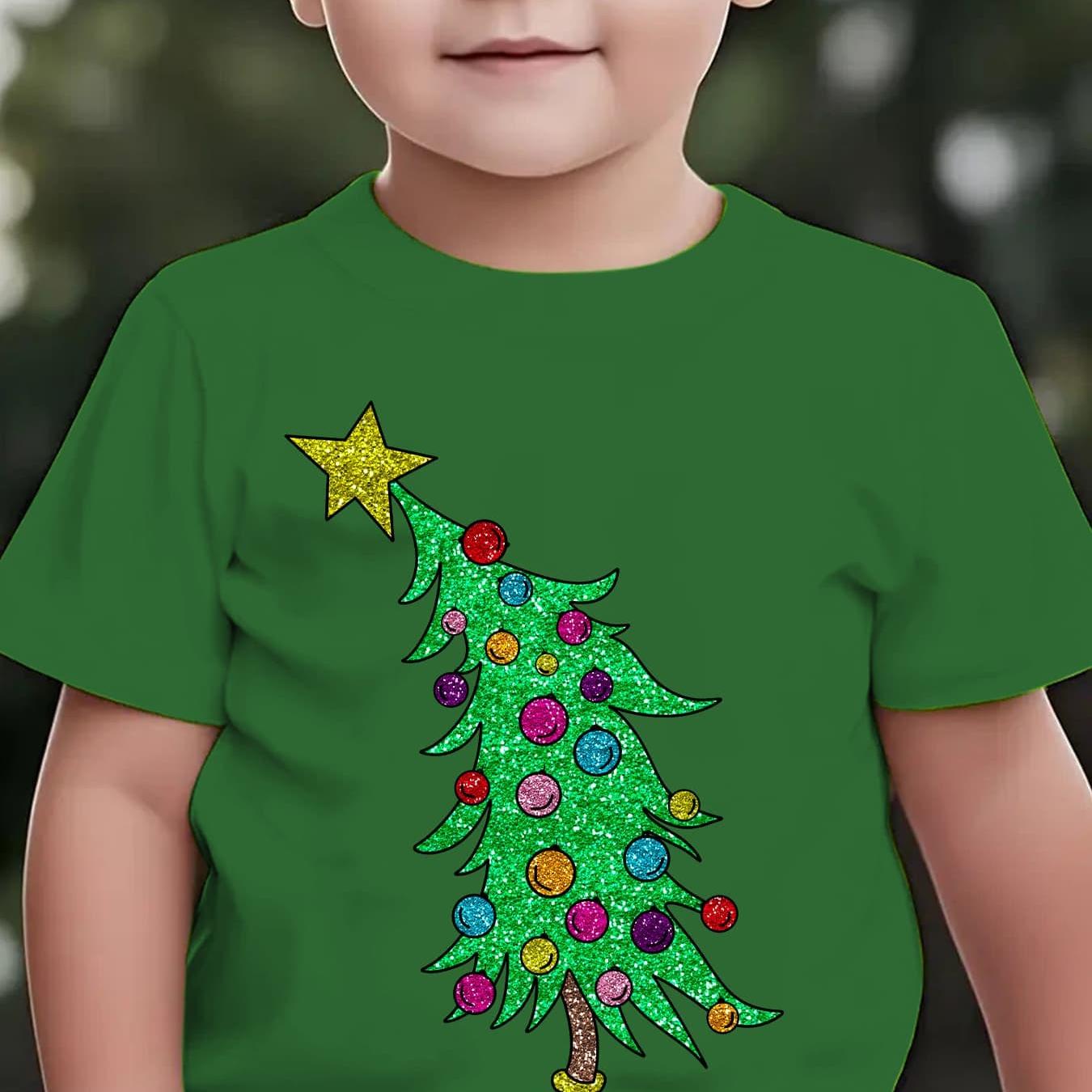 Tričko s vianočným stromčekom – béžové