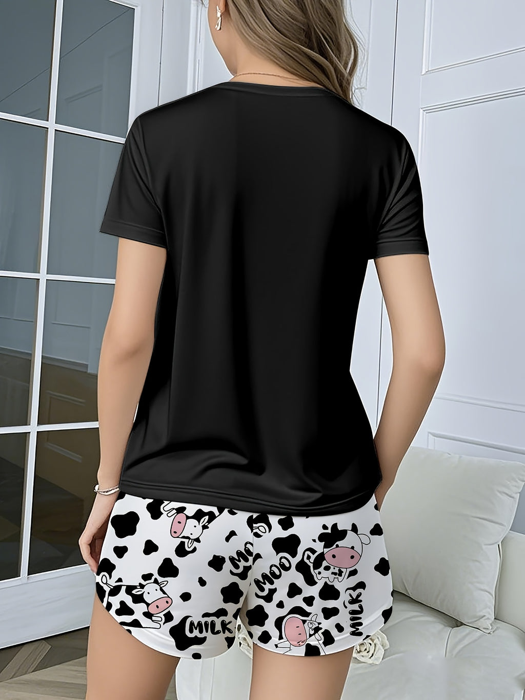 Pyžamo pre ženy – kravičkový vzor