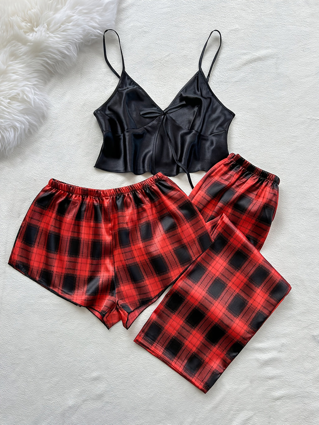 Pyžamo pre ženy – čierno-červené