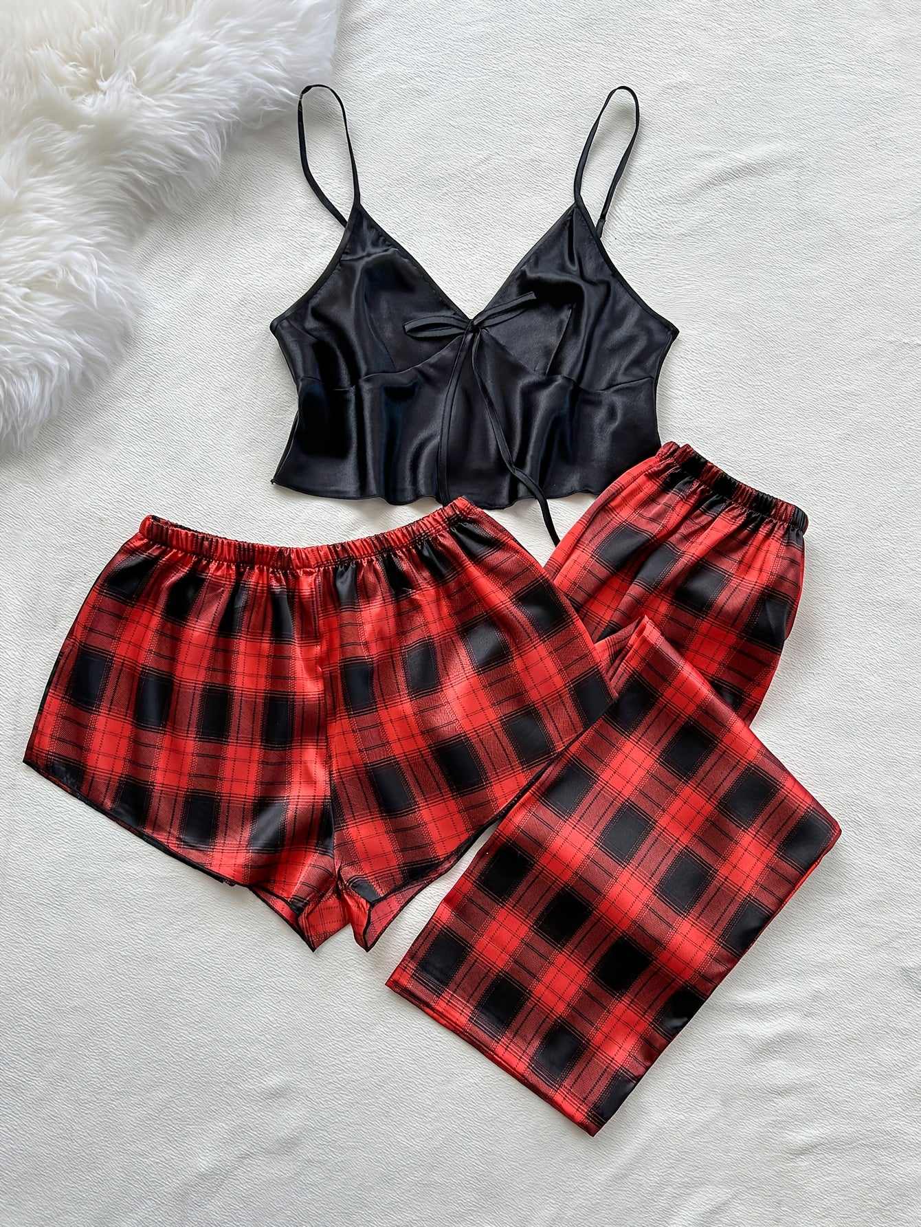 Pyžamo pre ženy – čierno-červené