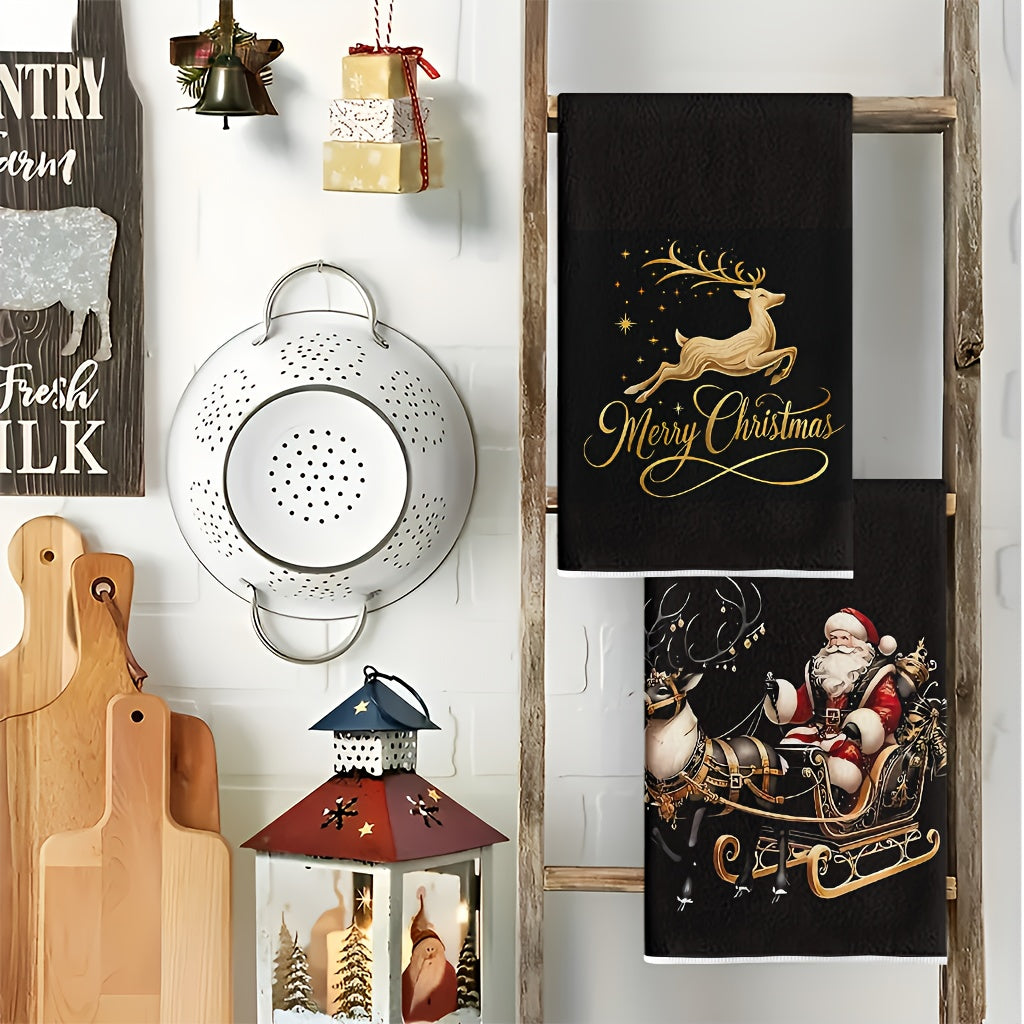 Utierky – čierne s motívom Santa Clausa