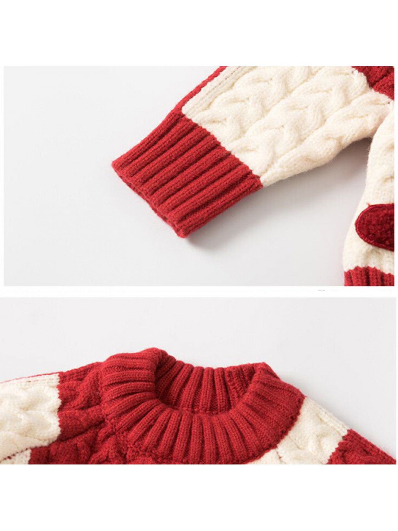 Sveter s káblovým vzorom – červený