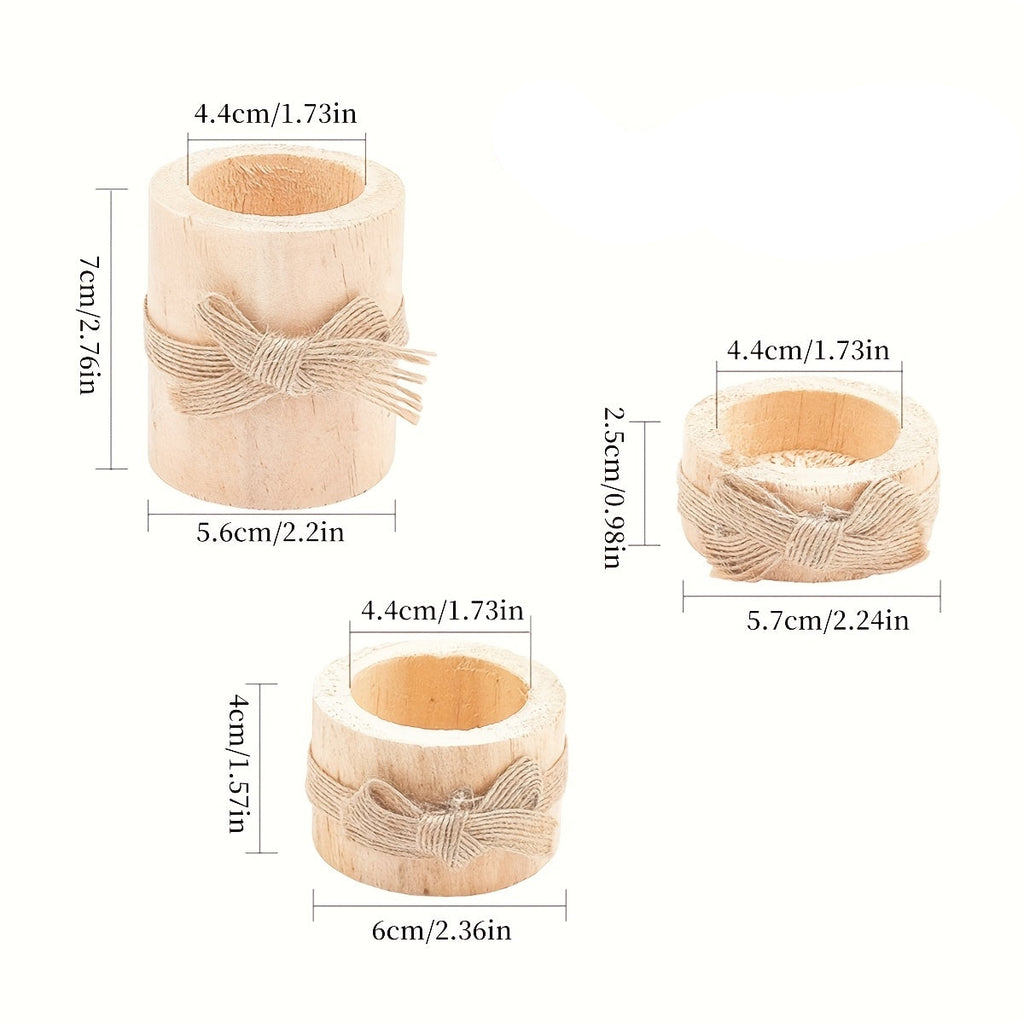 Drevené svietniky – 3 kusy