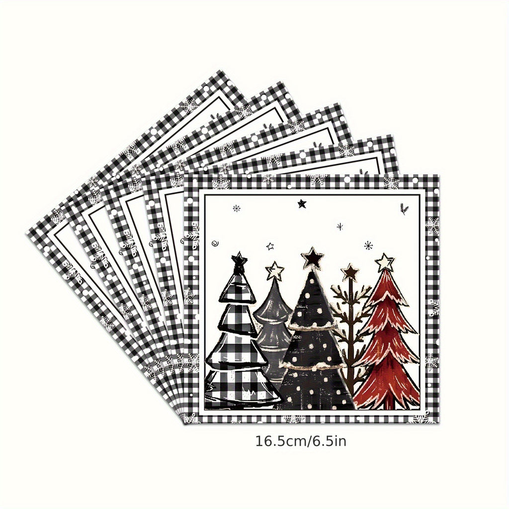 Vianočné servítky – čierno-biele