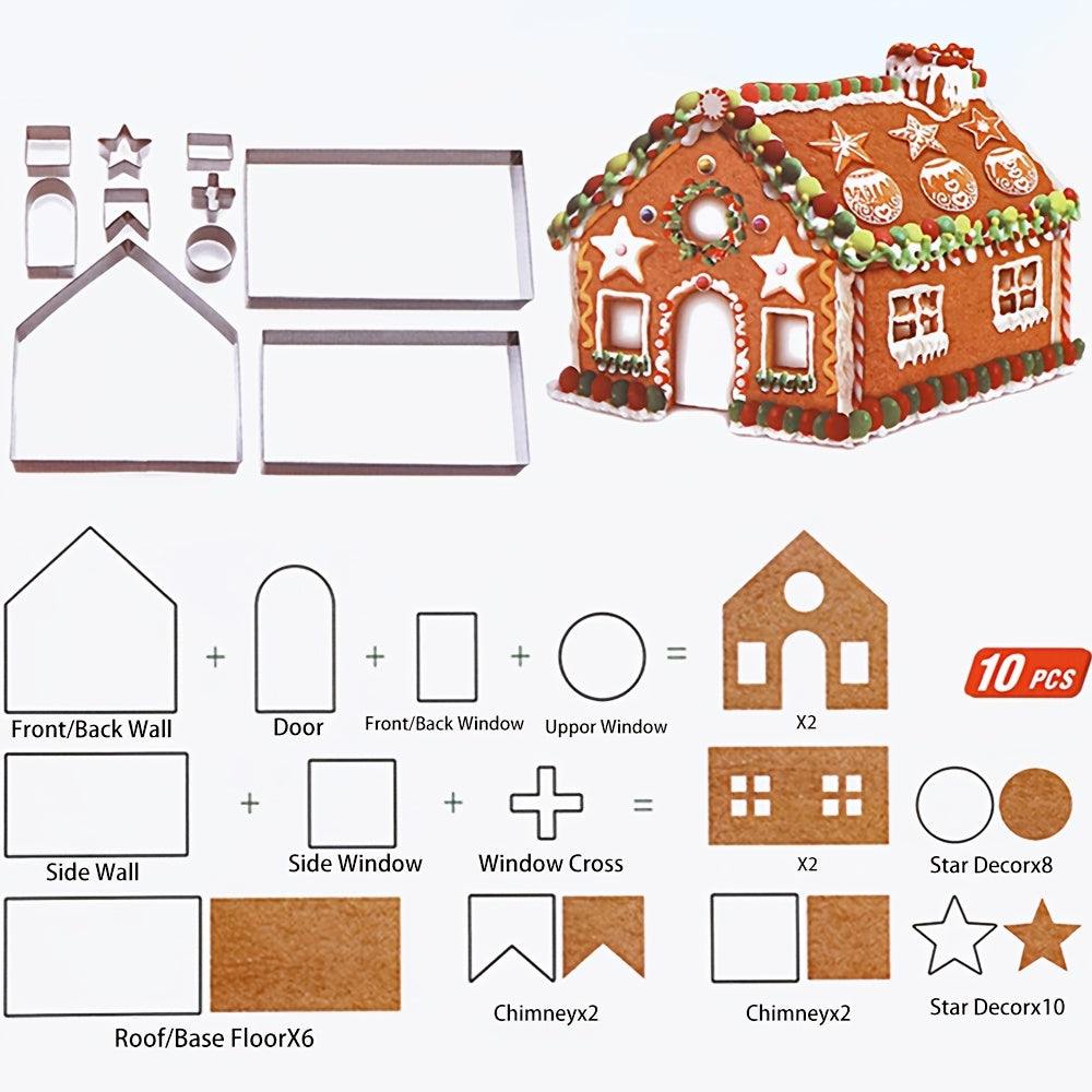 Súprava vykrajovačiek na perníkový domček – 10ks