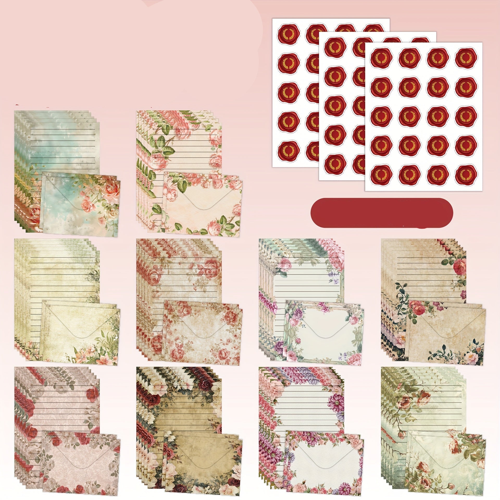 Papierová súprava – Vintage kvetinový set