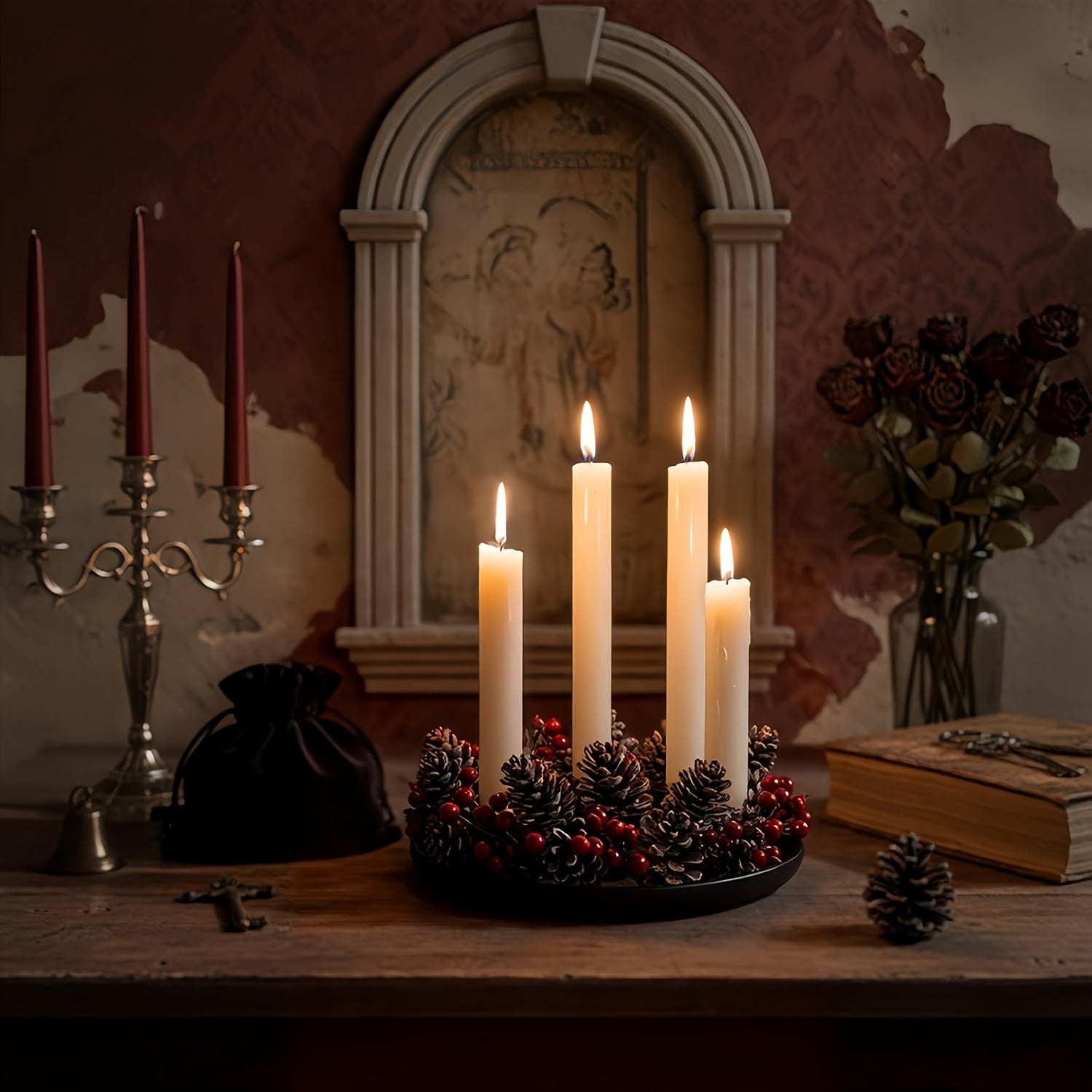 Svietnik na adventný veniec