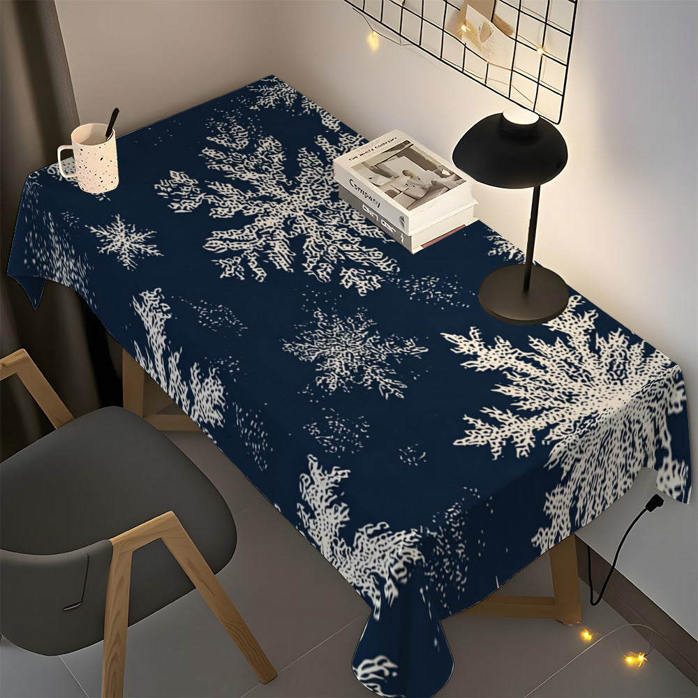 Obrus – modro-biely snehový vzor