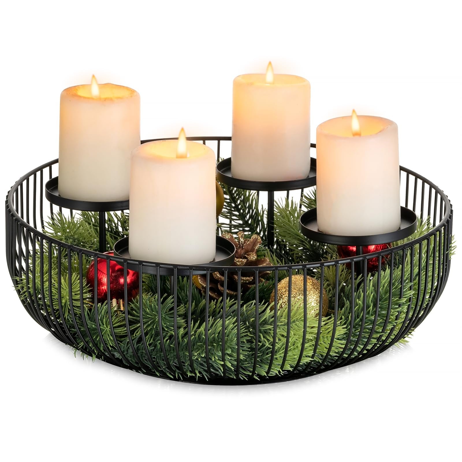 Svietnik na adventný veniec – čierny