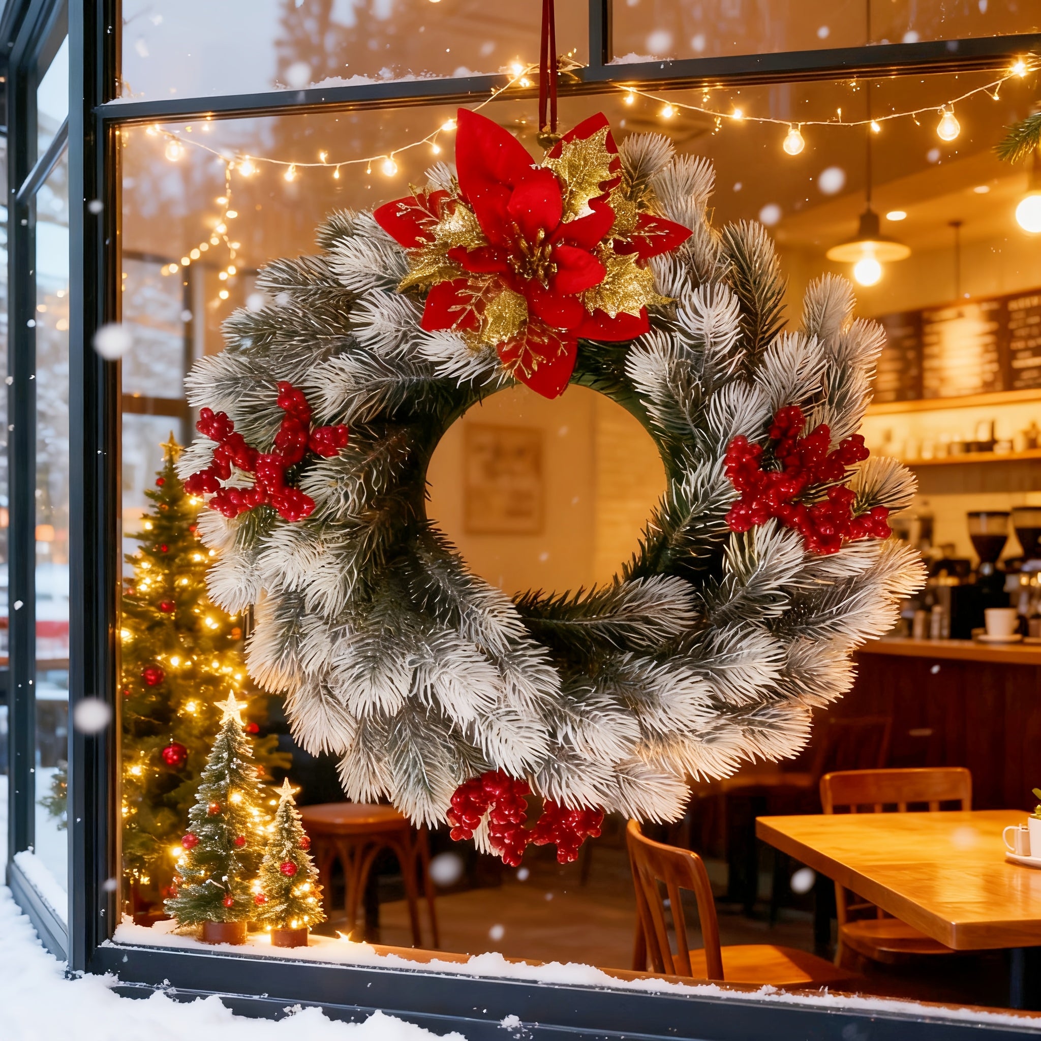 Vianočný veniec – umelý snehový borovicový