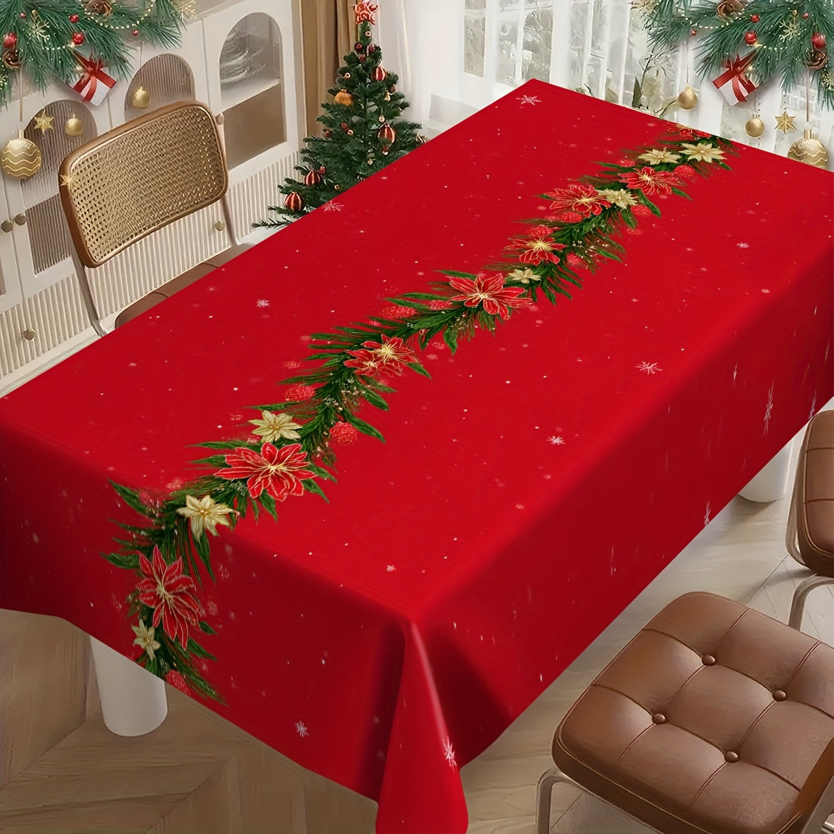 Obrus – Vianočný kvetinový vzor