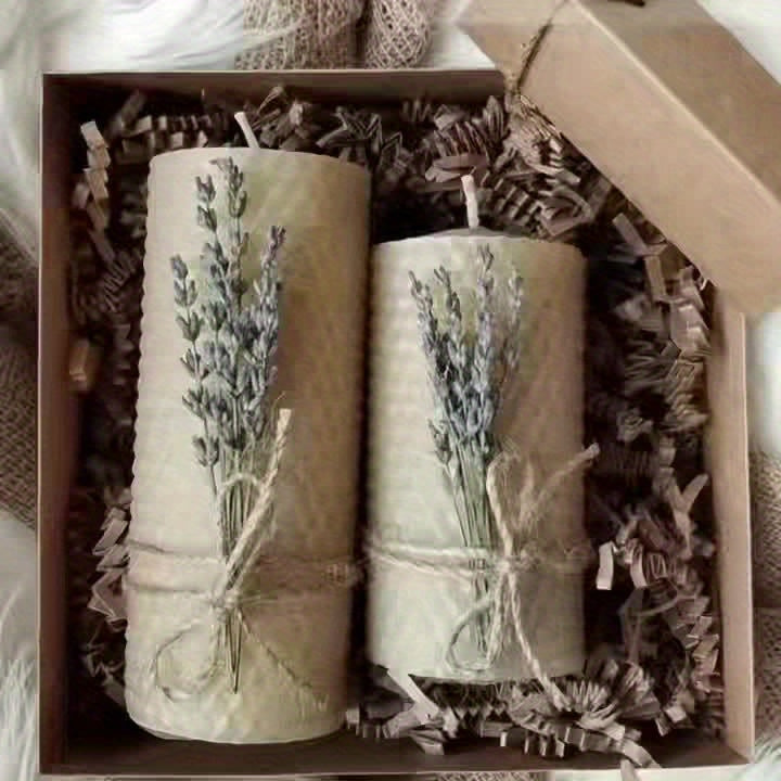 Sada sviečok z včelieho vosku – levanduľová