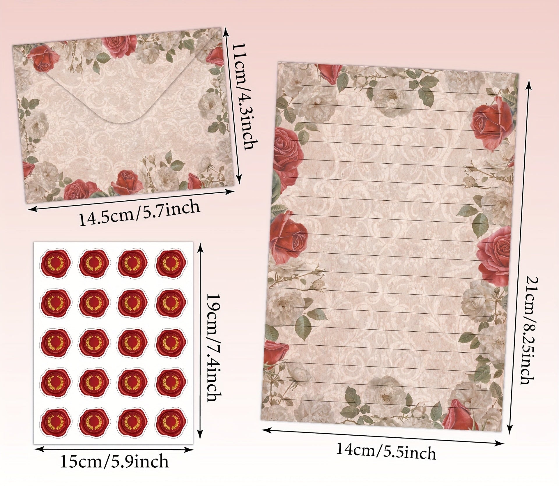 Papierová súprava – Vintage kvetinový set