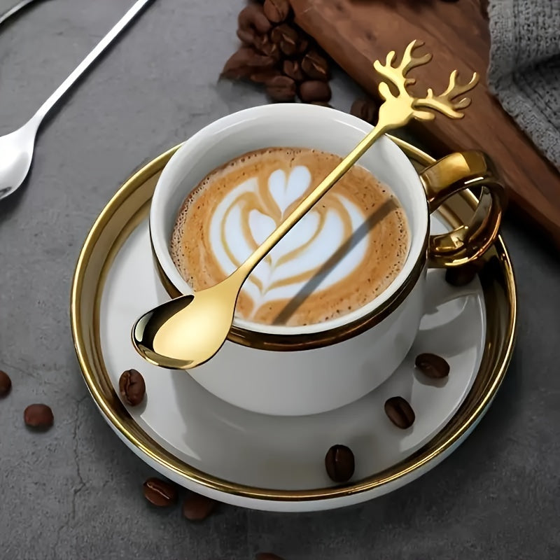 Súprava lyžíc sobov – zlatá a strieborná