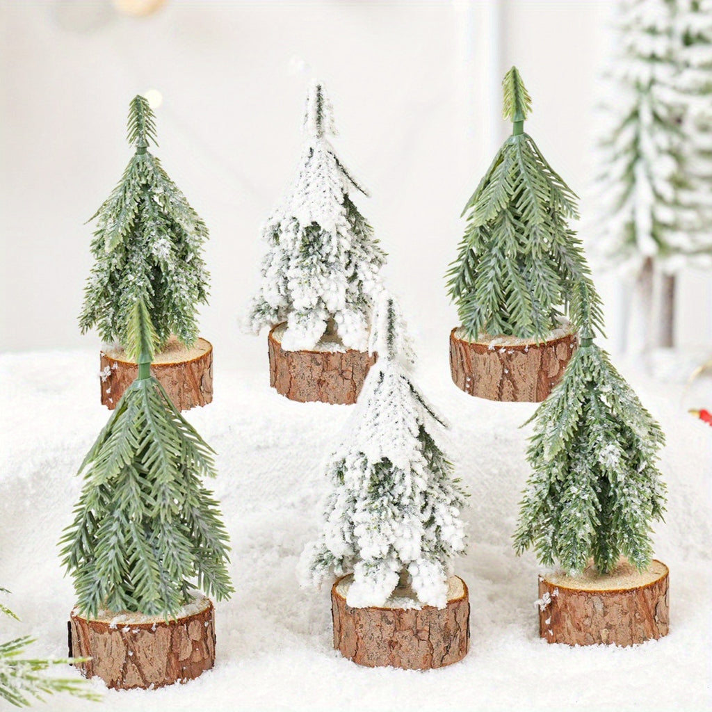 Mini umelé céderové vianočné stromčeky – 3ks