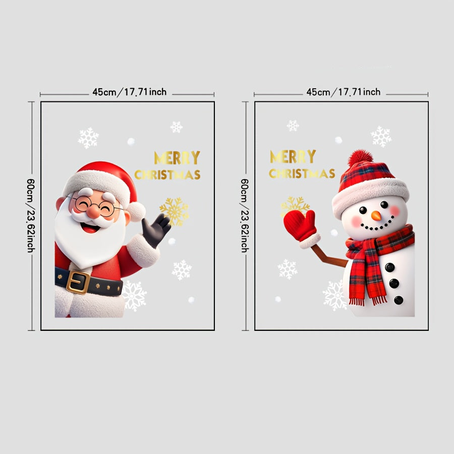 Vianočné nálepky na okno – Santa a snehuliak