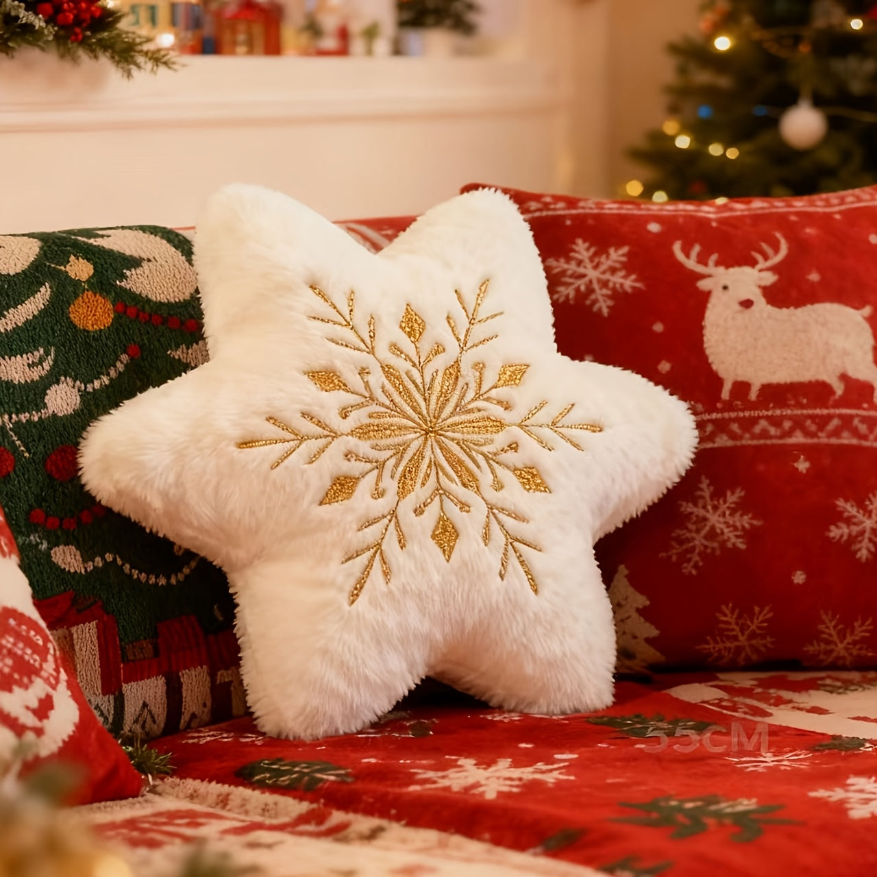 Vianočný vankúšik – snehová vločka