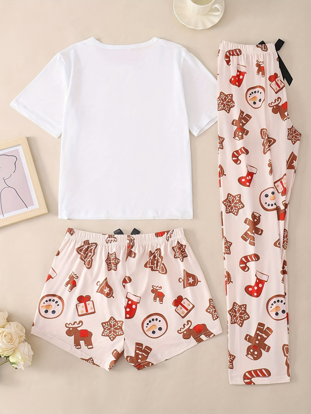 Dámsky vianočný pyžamový setík – multicolor