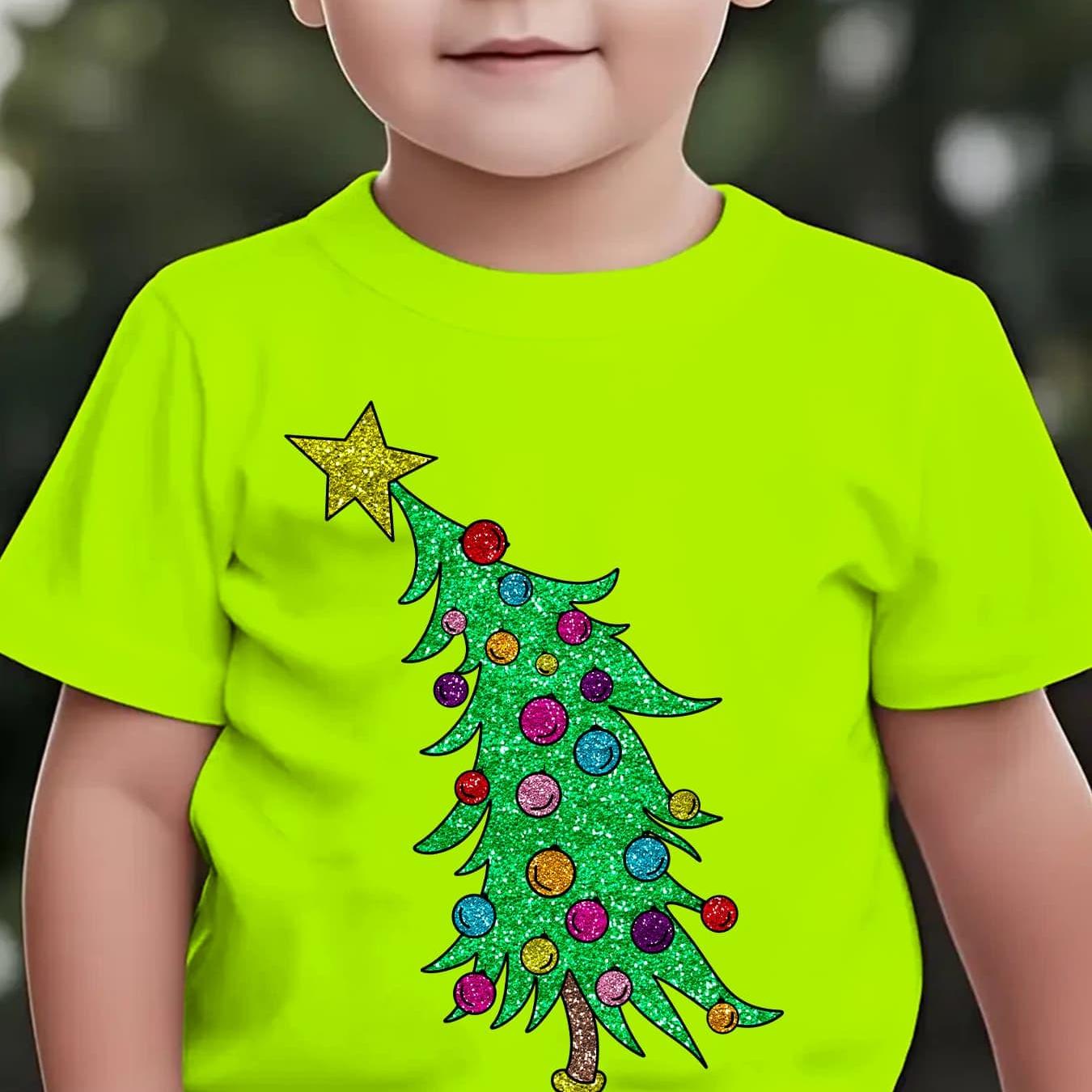 Tričko s vianočným stromčekom – béžové